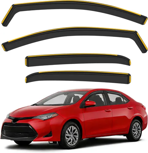 Miniatura 24 de Deflectores de lluvia inastillables en canal para Toyota RAV4 2013-2018, deflectores de ventana con clip, viseras de ventilación, protectores