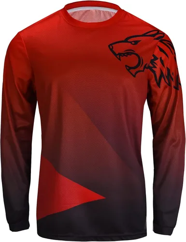Miniatura 3 de Camisetas de ciclismo de montaña para hombre, manga larga, MTB Off-Road Motocross Jersey de secado rápido y absorbe la humedad