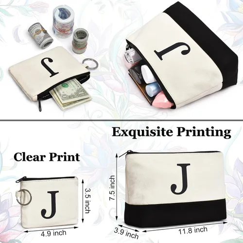 Miniatura 32 de Initial Canvas Tote Bag Birthdays Gift for Women Mom Teacher Friend Bridesmaid,Custom for Wedding Beach Holidays