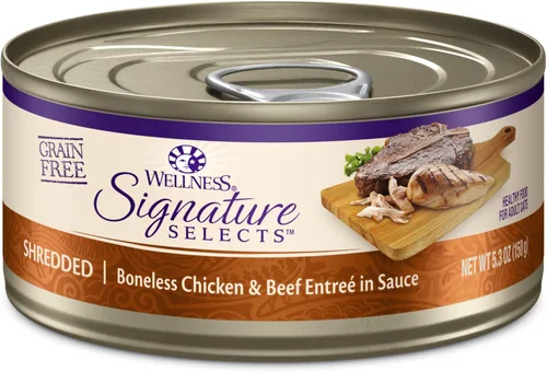 Miniatura 22 de Wellness CORE Signature Selects - Alimento húmedo enlatado triturado para gatos adultos, natural, rico en proteínas, sin granos, receta de entrada