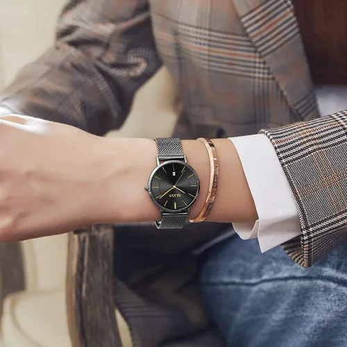 Miniatura 4 de Verhux Relojes de pulsera para mujer, de acero inoxidable de oro rosa, impermeable, analógico, de cuarzo, para mujer, regalos para ella