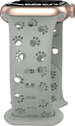 Miniatura 24 de Correa de silicona compatible con Apple Watch Band de 1.496 in, 1.575 in, 1.614 in, 1.654 in, 1.732 in, 1.772 in, 1.772 in, 1.772 in, 1.772 in, Humo