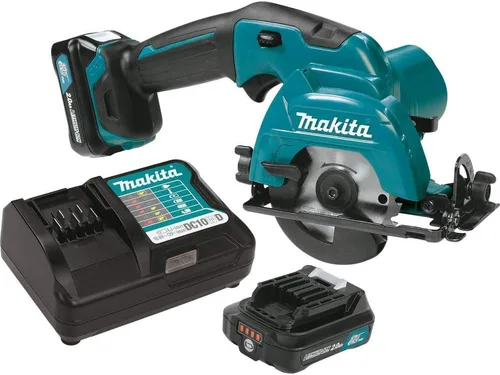 Sierra circular inalámbrica Makita con batería de iones de litio CXT de 12 V Max, 3-3/8 pulgadas, color verde azulado, SH02Z