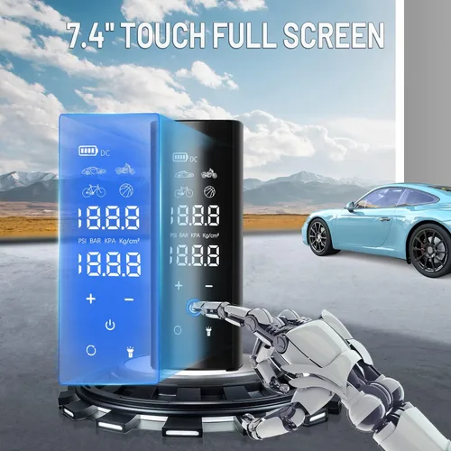 Miniatura 3 de Inflador de neumáticos Compresor de aire portátil, 150PSI Inalámbrico y 4 veces más rápido, Bomba de aire de 12000 mAh, Pantalla táctil completa