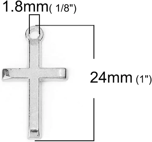 Miniatura 2 de JGFinds Colgantes con dije de crucifijo de cruz, paquete de 150 (50 de cada uno), 1 pulgada x 1/2 pulgada, tono plateado envejecido, bronce/dorado