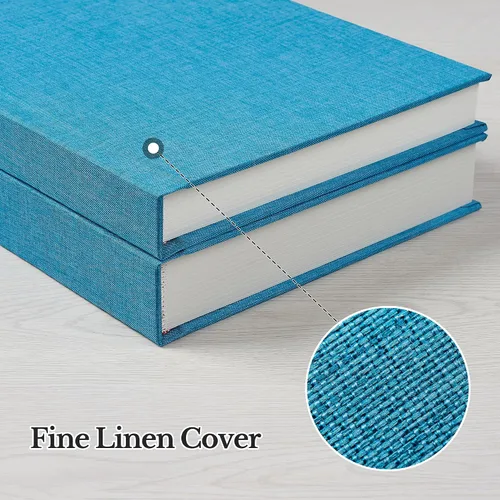Miniatura 6 de Álbum de fotos Pssoss 8x10 con espacio para escribir, cubierta de lino, álbum de fotos 8x10, libro de fotos con capacidad para 20 fotos, ideal