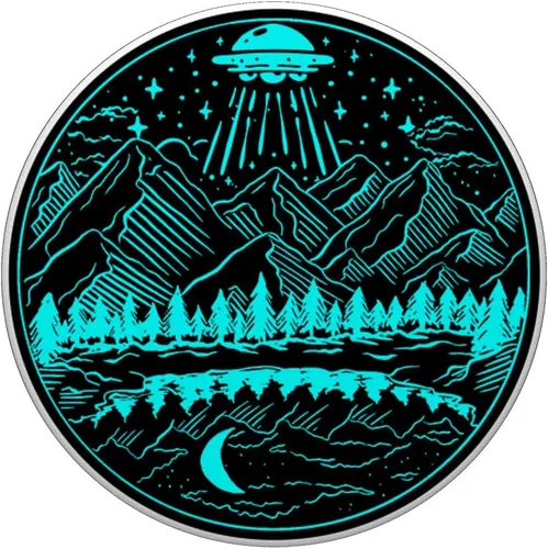 Miniatura 3 de Galaxy UFO Abduction Space Astronaut Nature Lake Moon Alien PopSockets intercambiables PopGrip