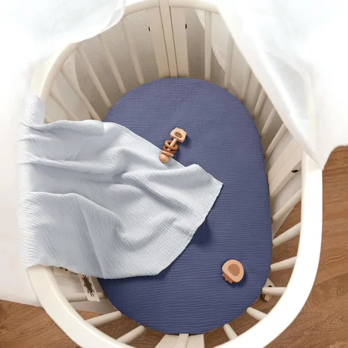 Miniatura 116 de lulumoon Sábanas de muselina para moisés para bebé: sábanas ajustables suaves para moisés de cabecera para niños y niñas Oliva y Crema