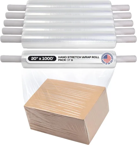 Miniatura 9 de IDL Packaging Rollo de envoltura elástica resistente a mano de calibre 115 de 18 pulgadas x 1000 pies (paquete de 1 rollo), película elástica
