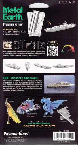 Miniatura 6 de Fascinations ICONX Kit para modelo de metal 3D de Portaaviones USS Roosevelt CVN-71