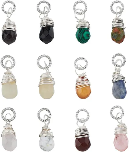 Miniatura 8 de SUPERFINDINGS Colgantes de piedras preciosas chapado en oro platino alambre de cobre envuelto redondo colgante encanto cuarzo cristal piedra encantos