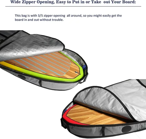 Miniatura 5 de Abahub Bolsa de viaje de SUP de alta calidad, funda acolchada de espuma para tabla de remo, bolsas de transporte para paddleboard, al aire libre
