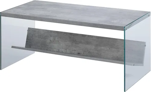 Miniatura 13 de Convenience Concepts SoHo - Mesa auxiliar, gris desgastado/vidrio Gris(Weathered Gray)