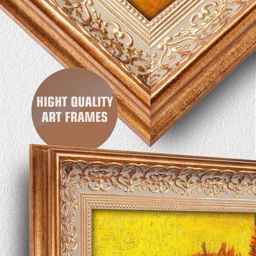 Miniatura 772 de A&T ARTWORK Campo de trigo con cipreses de Van Gogh Las reproducciones de arte clásico mundial, impresiones en lienzo giclée para decoración