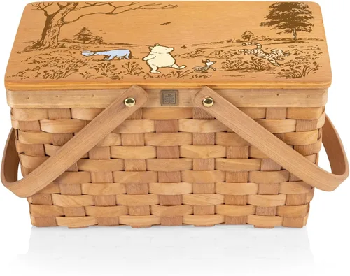 Miniatura 8 de Picnic TIME Disney Bambi Poppy - Cesta de picnic personal, cesta de almuerzo de mimbre tejida a mano con enfriador aislado extraíble, lonchera retro