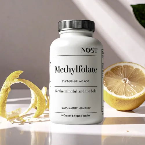 Miniatura 3 de NOOT Metilfolato orgánico 1000 mcg DFE, folato de origen vegetal con 5-MTHF de origen natural para energía, estado de ánimo, metilación, formación