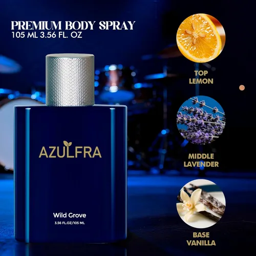 Miniatura 2 de Azulfra Spray corporal desodorante para hombres, 3.56 onzas líquidas, notas de limón lavanda y vainilla, fragancia de larga duración para hombres