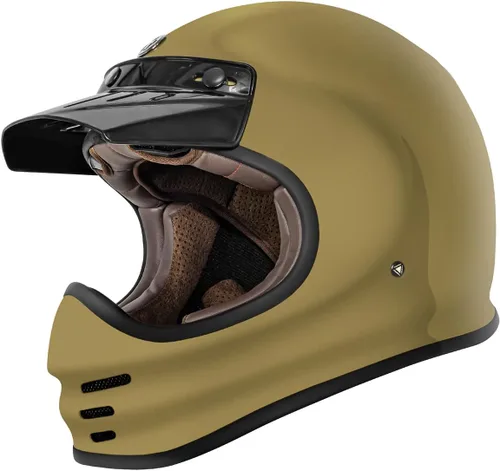 Miniatura 14 de TORC T3/Baja - Casco de motocicleta de fibra de vidrio retro clásico de cara completa con aprobación DOT y ECE Lealtad blanca brillante
