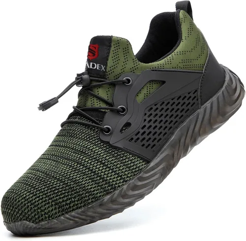 Miniatura 41 de SUADEX Zapatos deportivos con punta de acero para hombres y mujeres, indestructibles, ligeros, cómodos, antideslizantes, puntera compuesta