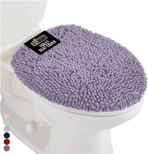 Miniatura 39 de GORILLA GRIP Funda gruesa de espuma viscoelástica para tapa y asiento de inodoro de baño, parte superior de terciopelo suave, lavable a máquina, Azul