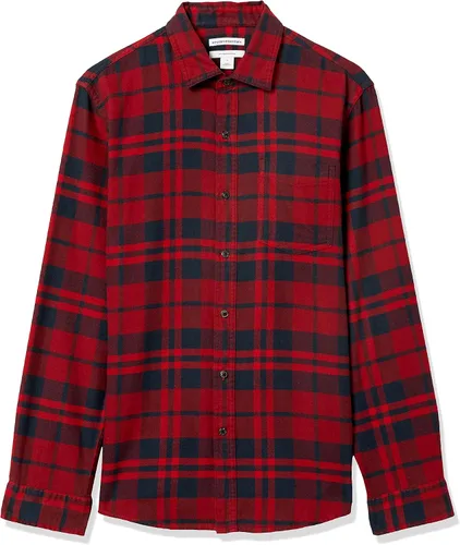 Miniatura 92 de Amazon Essentials Camisas de franela de manga larga para hombre, corte ajustado, a cuadros con botones