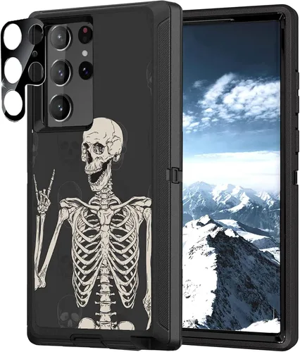 Miniatura 9 de Funda compatible con Samsung Galaxy S22 Ultra para hombres y niños, funda de camuflaje con protector de lente de cámara resistente