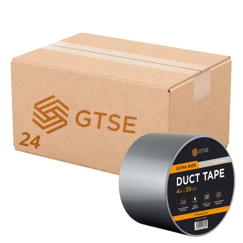 Miniatura 68 de Cinta adhesiva ancha GTSE, negra, 3 pulgadas x 55 yardas (164 pies), cinta de reparación resistente e impermeable para uso en interiores