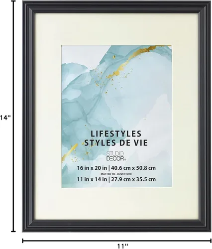 Miniatura 5 de Marco grande negro con paspartú, Lifestyles™ de Studio Décor®