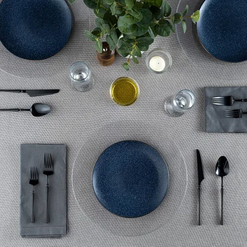 Miniatura 2 de Platos base de 13 pulgadas de plástico transparente de uso pesado desechables para cena, vajilla para servir, platos, bandejas, vajilla, paquete