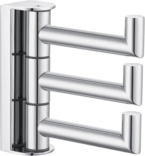 Miniatura 13 de APLusee Gancho giratorio para toalla, gancho plegable de acero inoxidable 304 con tres brazos giratorios, colgador de almacenamiento flexible
