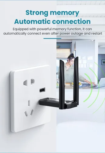 Miniatura 4 de Amplificador de señal USB WiFi, adecuado para repetidores WiFi domésticos, potenciador inalámbrico WiFi de 2.4 GHz, configuración fácil de un clic
