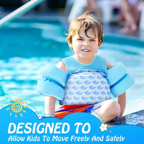 Miniatura 6 de COVACURE Toddler Swim Vest - Swim Float for Girls and Boys 22-66lbs, Toddler Floaties for Child Learn Swiming Training, Infant Safety Swim Aid