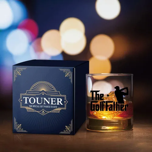 Miniatura 4 de TOUNER Vasos de whisky The GolfFather - Divertidos regalos de golf para hombres, regalos de broma para beber, amantes del golf
