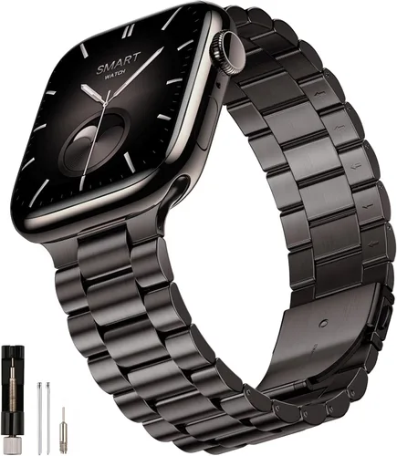 Miniatura 21 de SUNFWR Compatible con Apple Watch Band 40mm 41mm 38mm 42mm (Series 10 11) para Mujeres y Hombres, Correa de Acero Inoxidable para iWatch para Apple