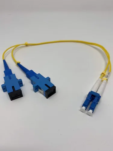 Miniatura 2 de Cable adaptador de fibra óptica de 1 pie LC (macho) a SC (hembra) monomodo 9/125 dúplex