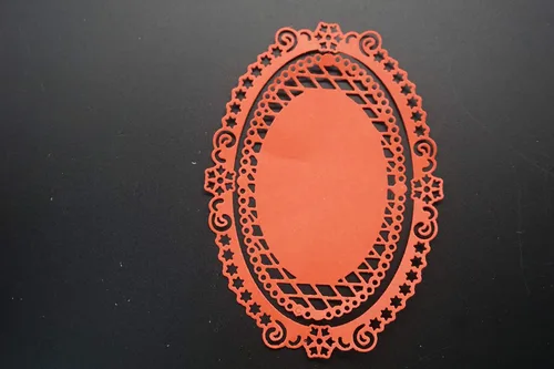 Miniatura 5 de Troqueles anidados de metal, marco de encaje ovalado, patrón geométrico, plantilla de estampado en relieve, troqueles de corte para hacer tarjetas