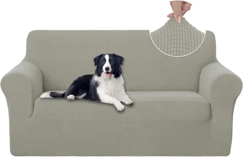 Miniatura 92 de U-NICE HOME Funda elástica para sofá, lavable, protector de muebles para sofá de 3 cojines, apta para mascotas (sofá, gris)