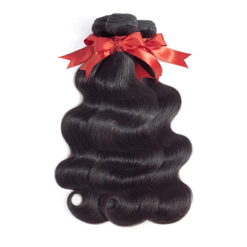 Miniatura 2 de ALLRUN Paquetes de Ondas Corporales con Cierre Cabello Humano 12 14 16 Pulgadas+10 Cierre Tejidos Corporales 3 Paquetes y Cierre Parte Libre 100%