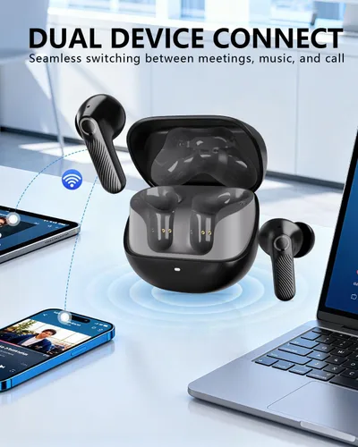 Miniatura 6 de Auriculares inalámbricos con cancelación activa de ruido, batería de larga duración de 140 horas Bluetooth 5.4, emparejamiento multidispositivo