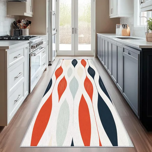 Miniatura 13 de Geometric Runner Rug 2x4 Small - Hallway Runner Rug Retro Mid Century Modern Abstract Pattern, Non Slip, Washable, Geometric Home Decor Carpet for