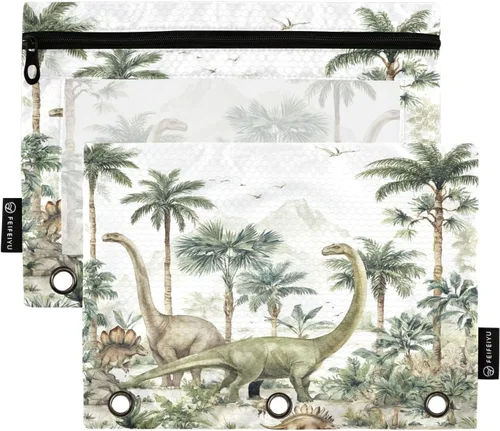 Miniatura 16 de Estuche para lápices de fresas rosas para carpetas de 3 anillas, estuche para lápices, bolsa de maquillaje con ventana transparente para almacenar