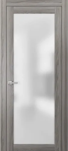 Miniatura 10 de SARTODOORS Puerta francesa sólida de 18 x 80 pulgadas Planum 2102 Oak Marco de panel regular individual manija Puertas resistentes para baño