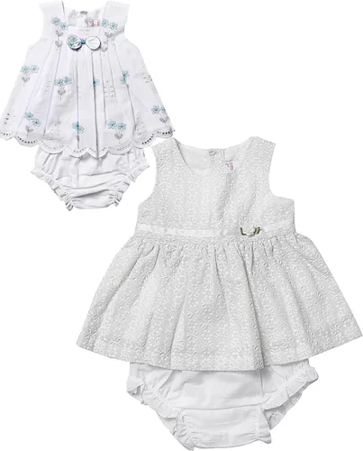 Vestido de algodón bordado artesanal para niña con funda para pañales, trajes de sesión de fotos para bebé, 0-18 meses en 2 o 1 paquete