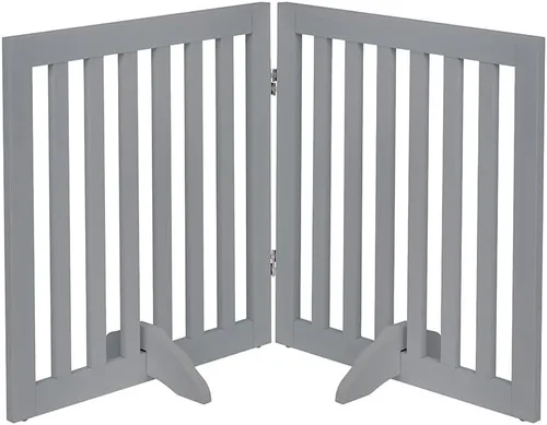 Miniatura 20 de unipaws Puerta para mascotas de pie libre de 24 pulgadas de alto para perros y gatos, puertas de madera para puerta, escaleras, valla plegable