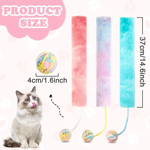 Miniatura 7 de Juego de Pateador para Gatos Grande 3 piezas, Juguetes de Hierba Gatera para Gatos, para Gatos de Interior, Juguetes Interactivos para Gatitos