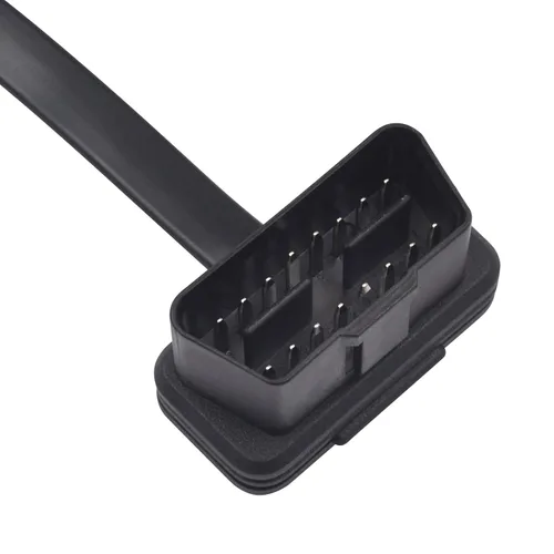 Miniatura 3 de Duttek Cable de extensión OBD2 plano delgado de 1 pie/11.8 in, 16 pines macho a hembra OBD II extensor de puerto para escáner de diagnóstico, lector