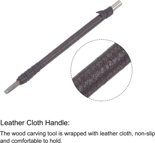 Miniatura 4 de uxcell Cuchillo para tallar cinceles de madera, punta plana de carburo de tungsteno de 0.157 in, herramienta de mano para carpintería, Graver 5.906
