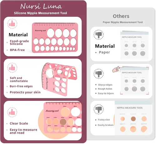 Miniatura 5 de Kit de Dimensionamiento de Brida Nursi Luna 3 en 1 con 8 Piezas de Insertos de Brida 15/17/19/21mm, Kit de Insertos de Brida de Silicona