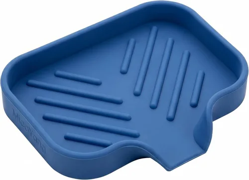 Miniatura 31 de MicoYang Jaboneras de baño de silicona con boquilla de drenaje, organizador de fregadero de cocina, soporte de esponja, bandeja de jabón para Azul
