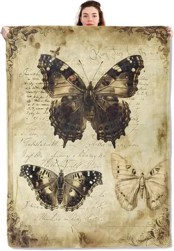 Miniatura 8 de Manta ligera de pájaros y mariposas, regalos para amantes de la naturaleza, manta de franela con rosa colorida y hortensias impresas para sofá